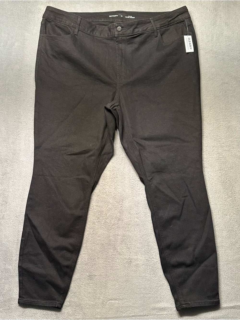 Old Navy Womens 22 High Rise Super Skinny Jeans Black Stretch Denim NWT